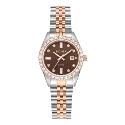 Bonia Noble Elegance BNB10553-6647S Brown Dial Stainless Steel Women Watch